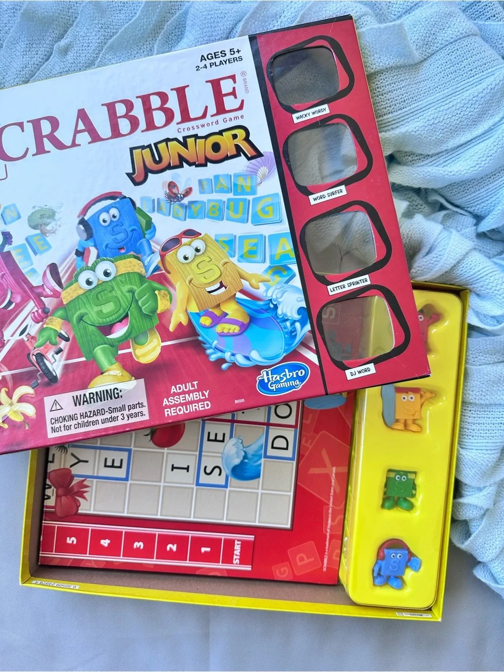 Hasbro Scrabble Junior Board Game with Blue, Red, Green & Yellow Characters